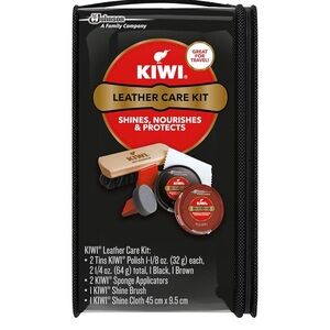 Kiwi Leather Care Kit with Black and Brown Polish